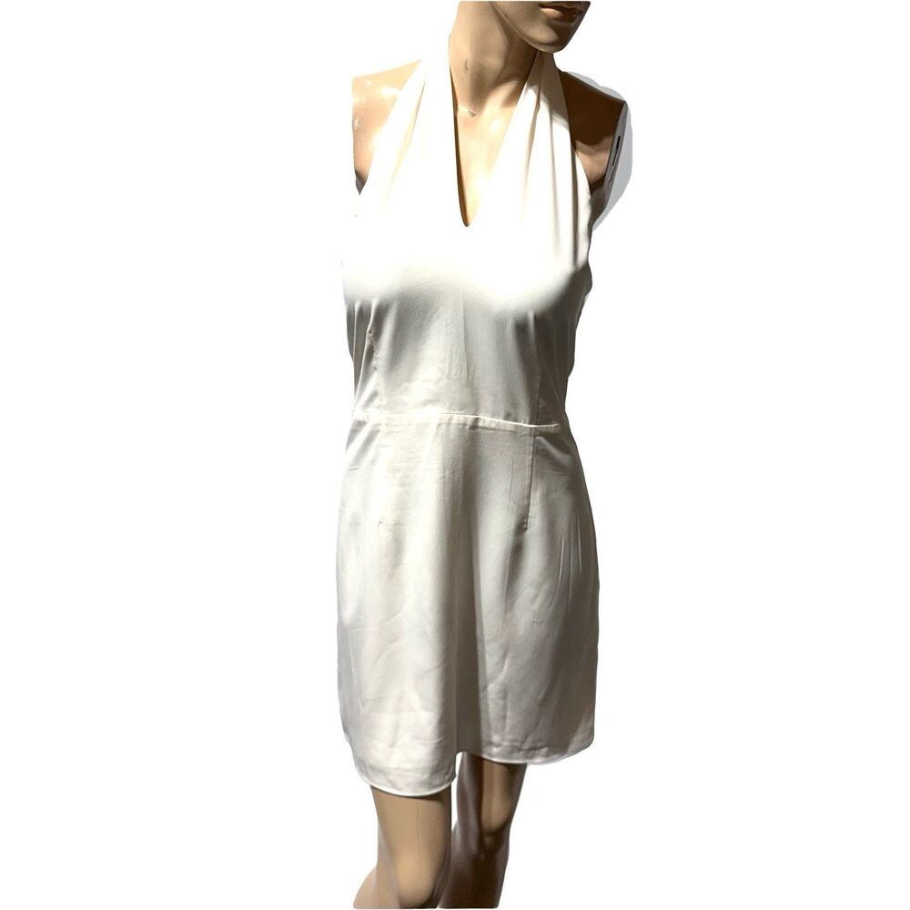 Abercrombie & Fitch Women’s Cream Halter Dress Tie Neck Low Back Size M NWT